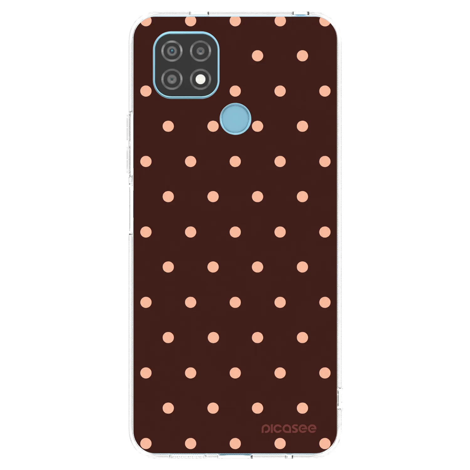 Picasee διαφανής θήκη σιλικόνης Realme C21 - Peach Dots & Chocolate