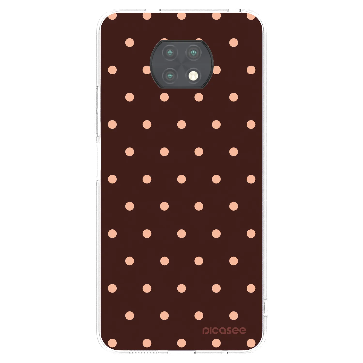 Picasee διαφανής θήκη σιλικόνης Xiaomi Redmi Note 9T - Peach Dots & Chocolate