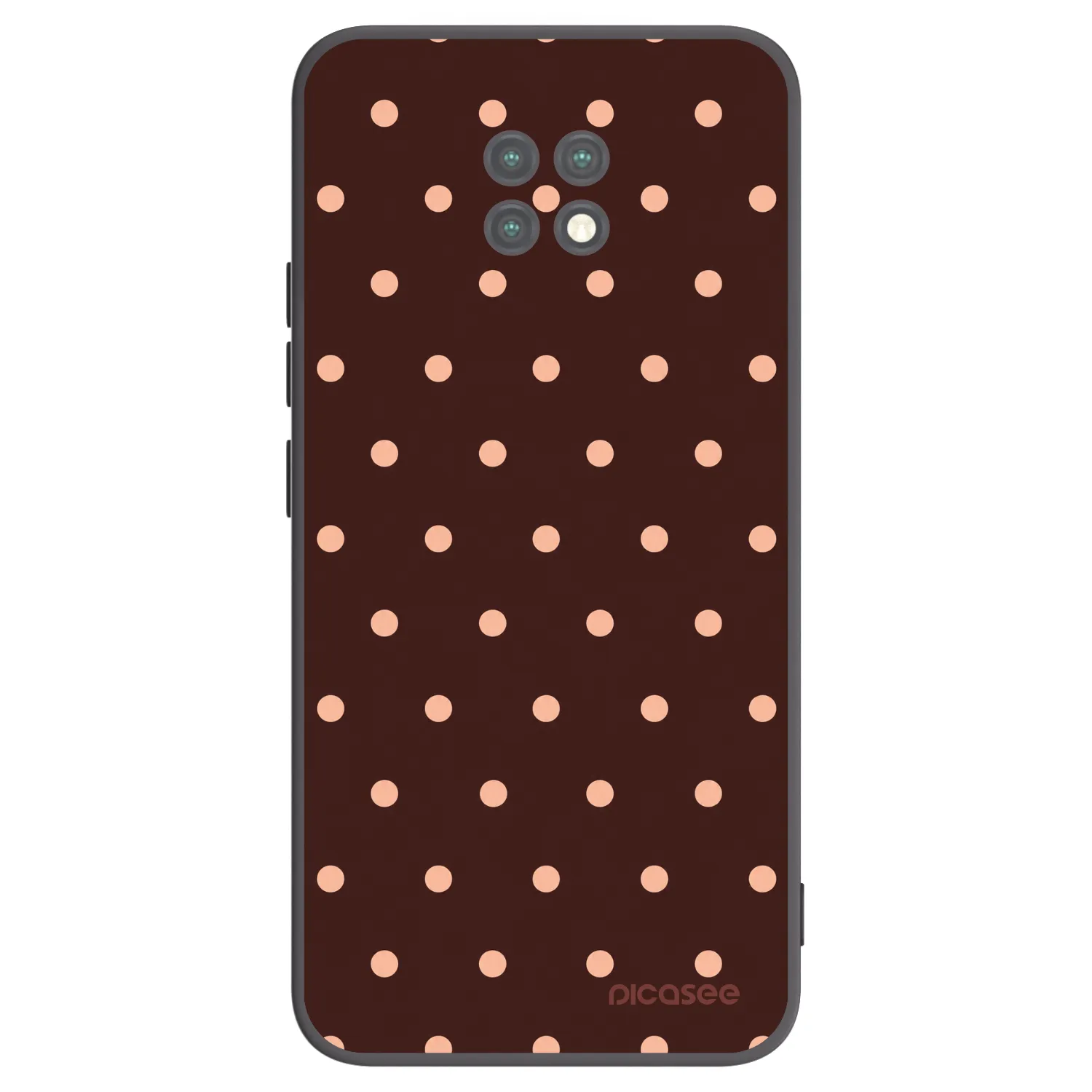 Picasee Μαύρη θήκη σιλικόνης για Xiaomi Redmi Note 9T - Peach Dots & Chocolate