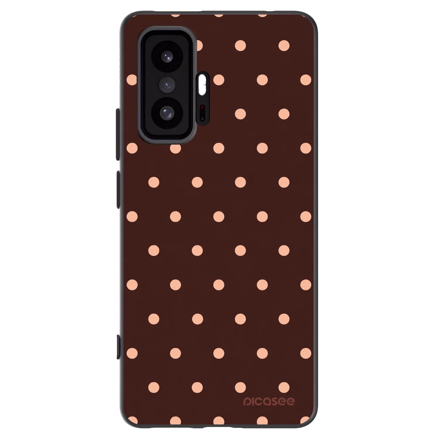 Picasee Μαύρη θήκη σιλικόνης για Xiaomi 11T - Peach Dots & Chocolate