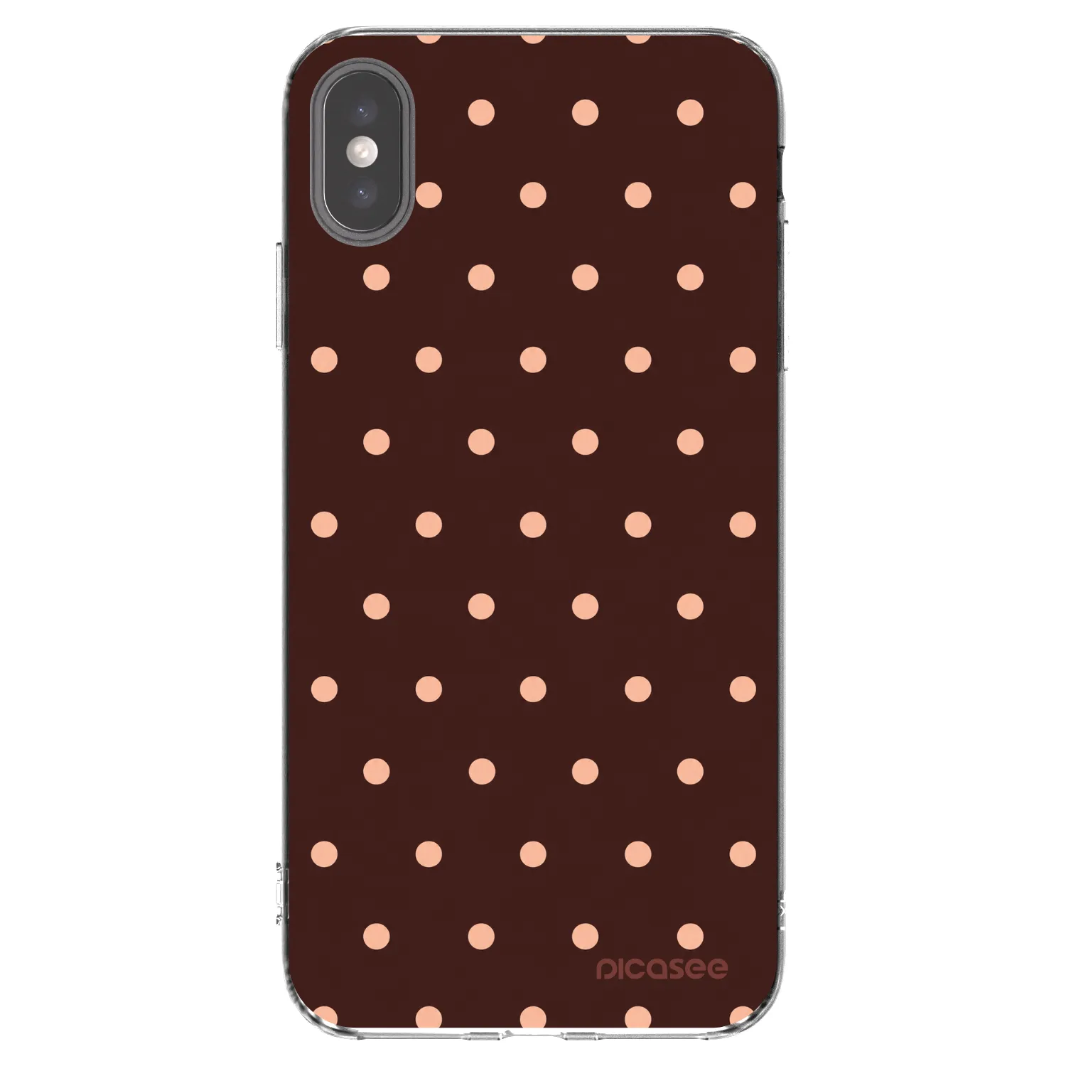 Picasee διαφανής θήκη σιλικόνης Apple iPhone XS Max - Peach Dots & Chocolate