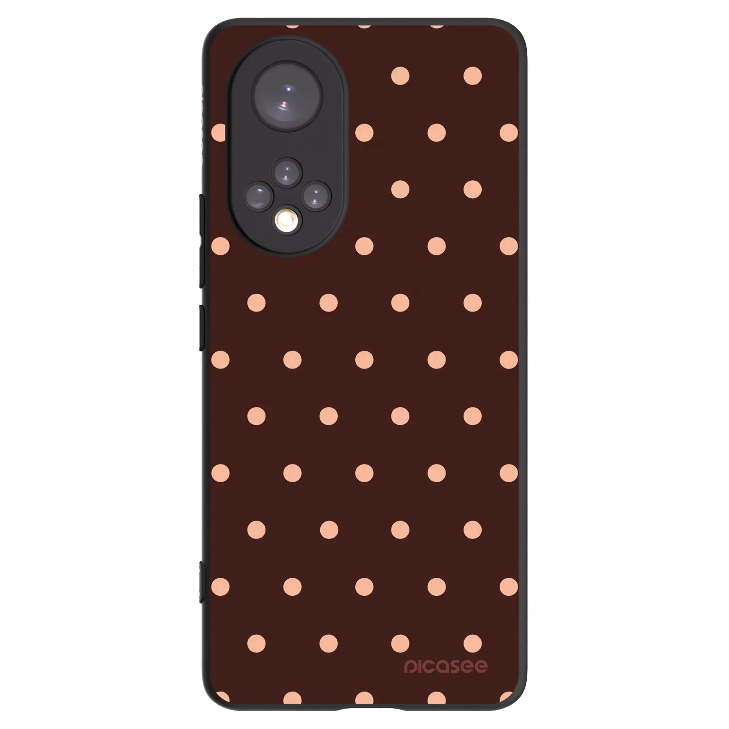 Picasee Μαύρη θήκη σιλικόνης για Honor 50 5G - Peach Dots & Chocolate