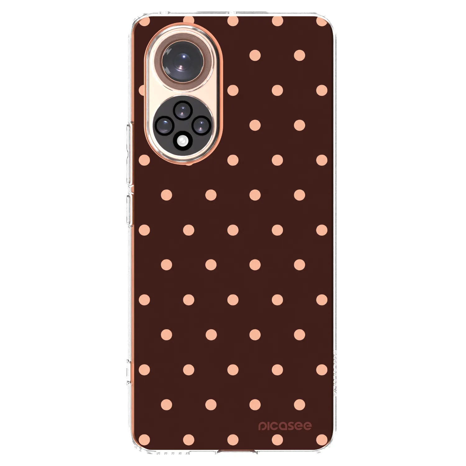 Picasee διαφανής θήκη σιλικόνης Huawei Nova 9 - Peach Dots & Chocolate