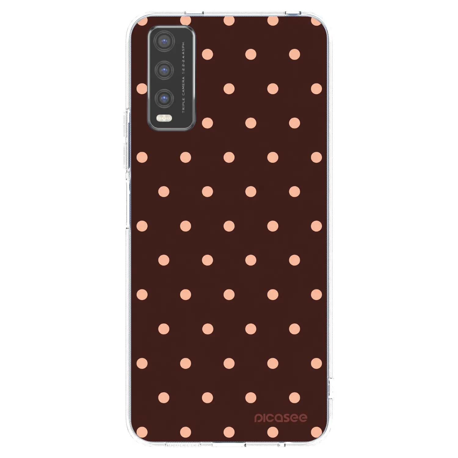 Picasee διαφανής θήκη σιλικόνης Vivo Y20s - Peach Dots & Chocolate