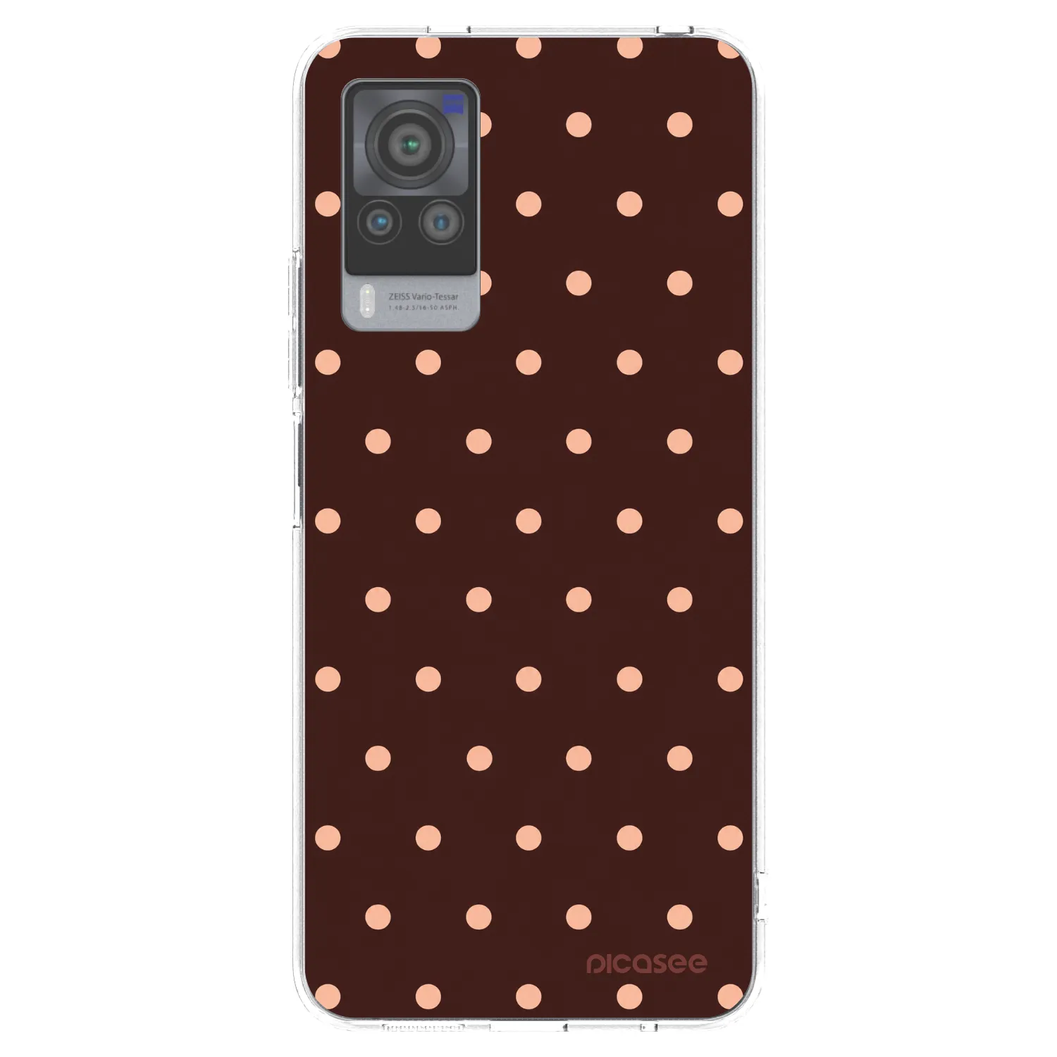 Picasee διαφανής θήκη σιλικόνης Vivo X60 Pro 5G - Peach Dots & Chocolate