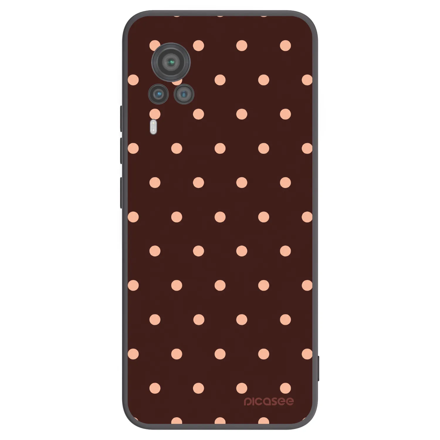 Picasee Μαύρη θήκη σιλικόνης για Vivo X60 Pro 5G - Peach Dots & Chocolate