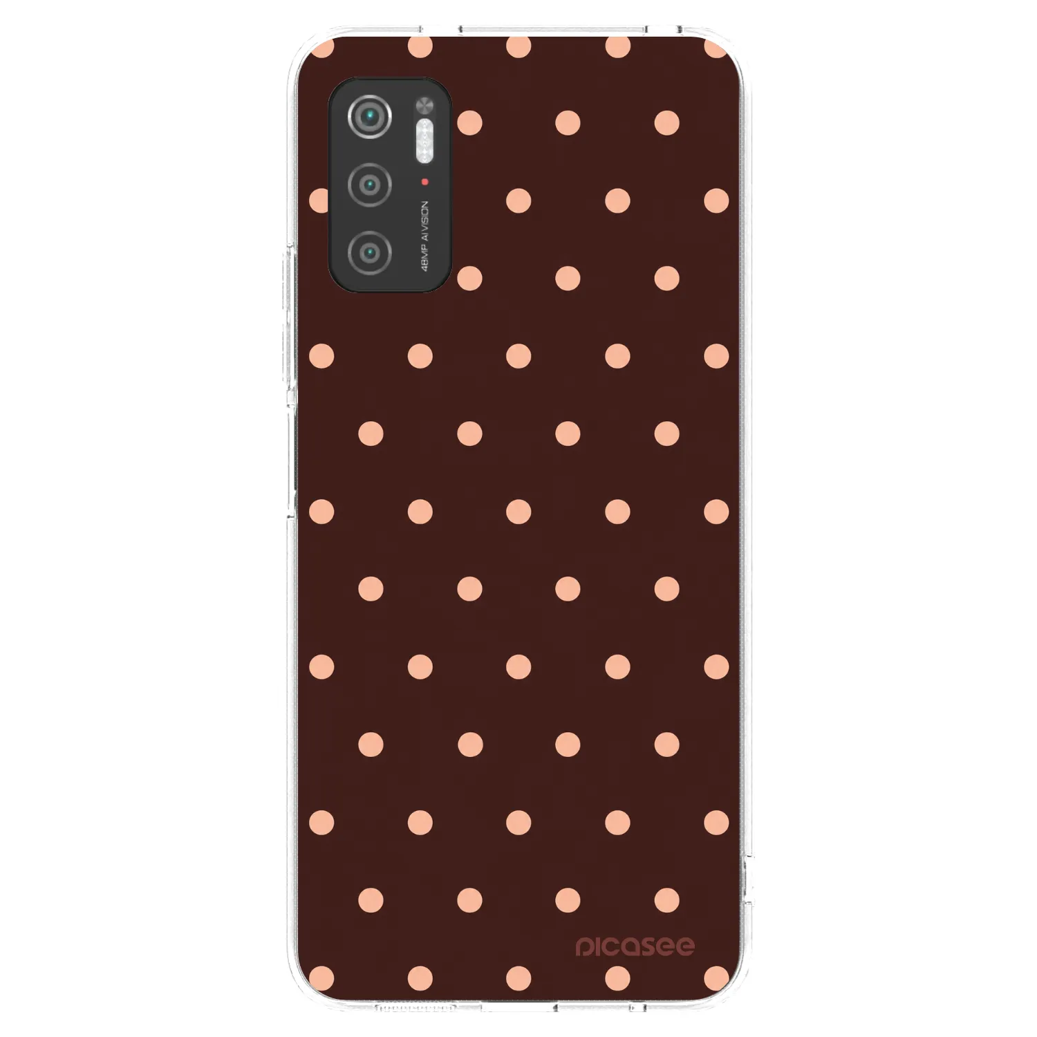 Picasee διαφανής θήκη σιλικόνης Xiaomi Poco M3 Pro 5G - Peach Dots & Chocolate