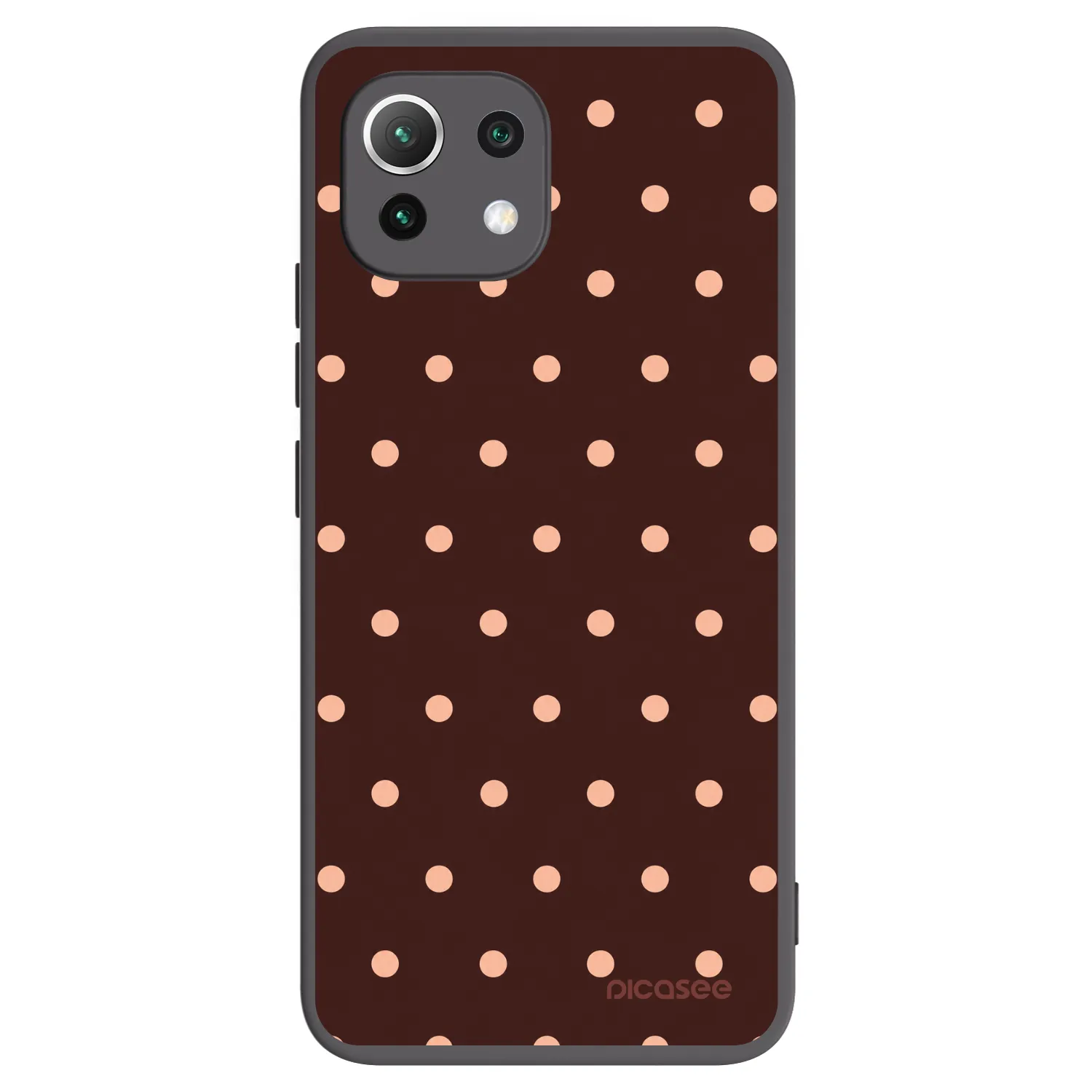 Picasee Μαύρη θήκη σιλικόνης για Xiaomi 11 Lite 5G NE - Peach Dots & Chocolate