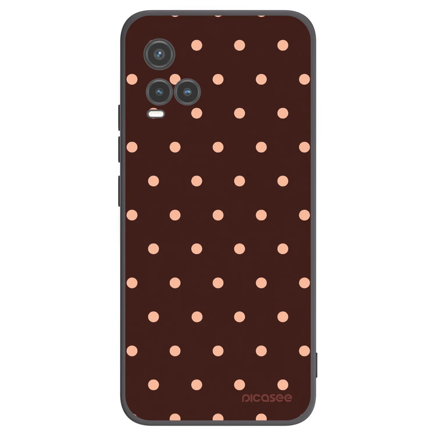 Picasee Μαύρη θήκη σιλικόνης για Vivo Y33s - Peach Dots & Chocolate