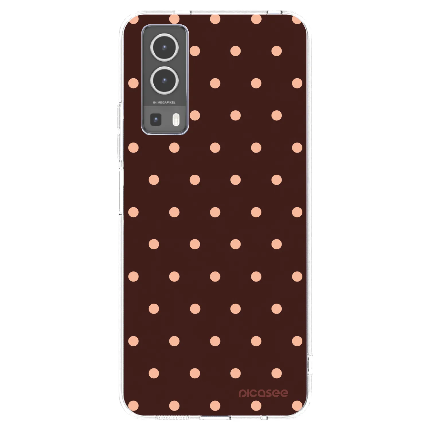 Picasee διαφανής θήκη σιλικόνης Vivo Y72 5G - Peach Dots & Chocolate