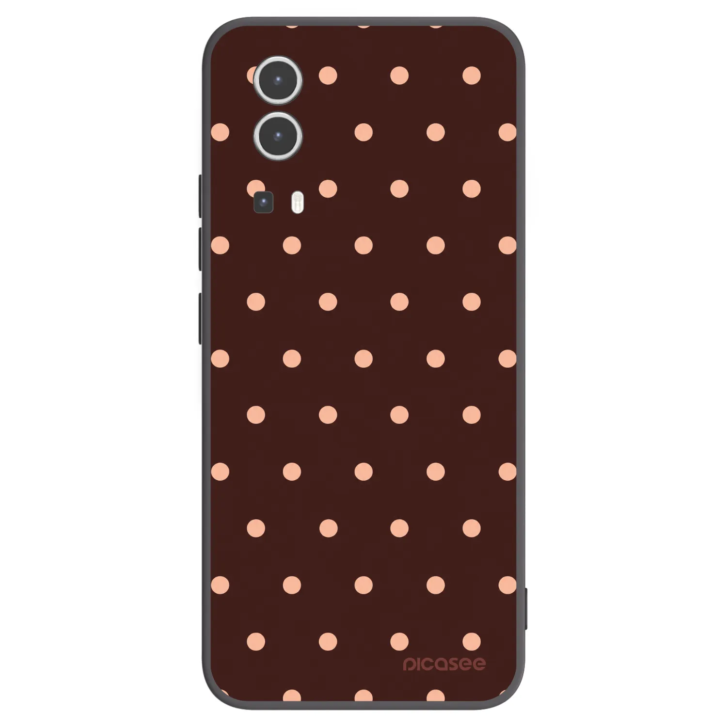 Picasee Μαύρη θήκη σιλικόνης για Vivo Y72 5G - Peach Dots & Chocolate