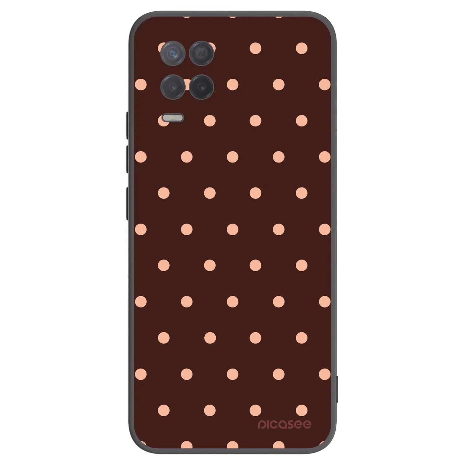 Picasee Μαύρη θήκη σιλικόνης για Realme 8 5G - Peach Dots & Chocolate