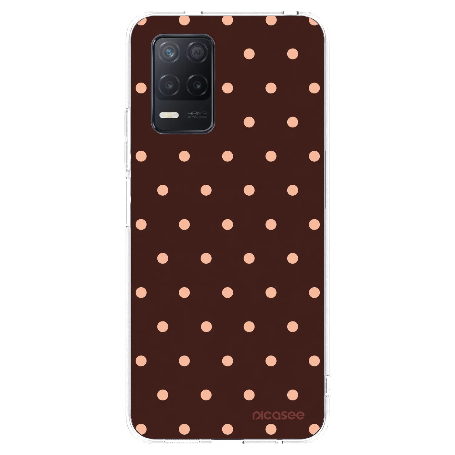 Picasee διαφανής θήκη σιλικόνης Realme 8 5G - Peach Dots & Chocolate