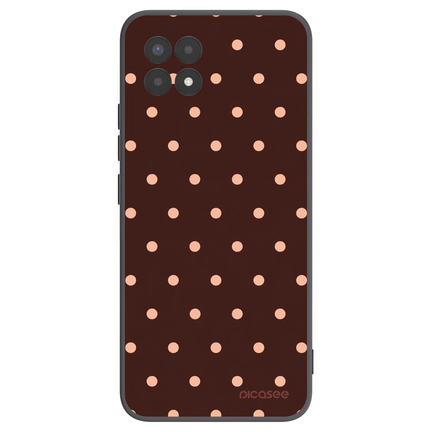 Picasee Μαύρη θήκη σιλικόνης για Realme 8i - Peach Dots & Chocolate