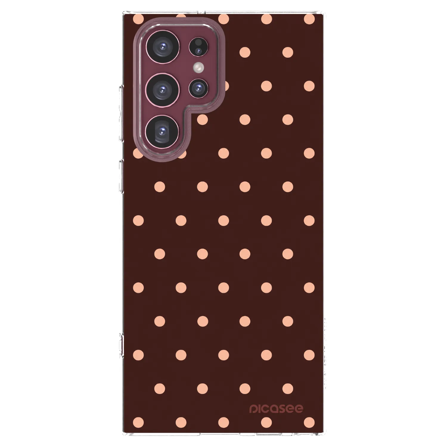 Picasee διαφανής θήκη σιλικόνης Samsung Galaxy S22 Ultra 5G - Peach Dots & Chocolate