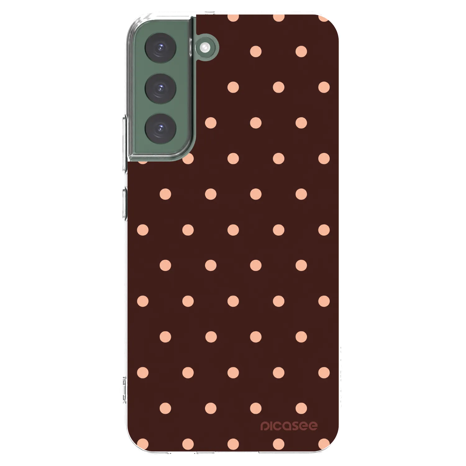 Picasee διαφανής θήκη σιλικόνης Samsung Galaxy S22+ 5G - Peach Dots & Chocolate