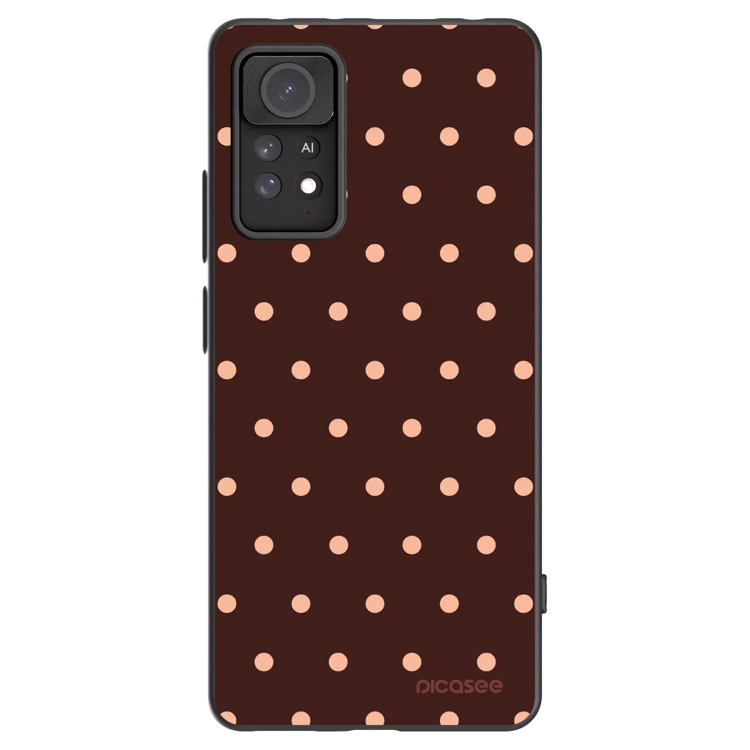 Picasee Μαύρη θήκη σιλικόνης για Xiaomi Redmi Note 11 Pro - Peach Dots & Chocolate