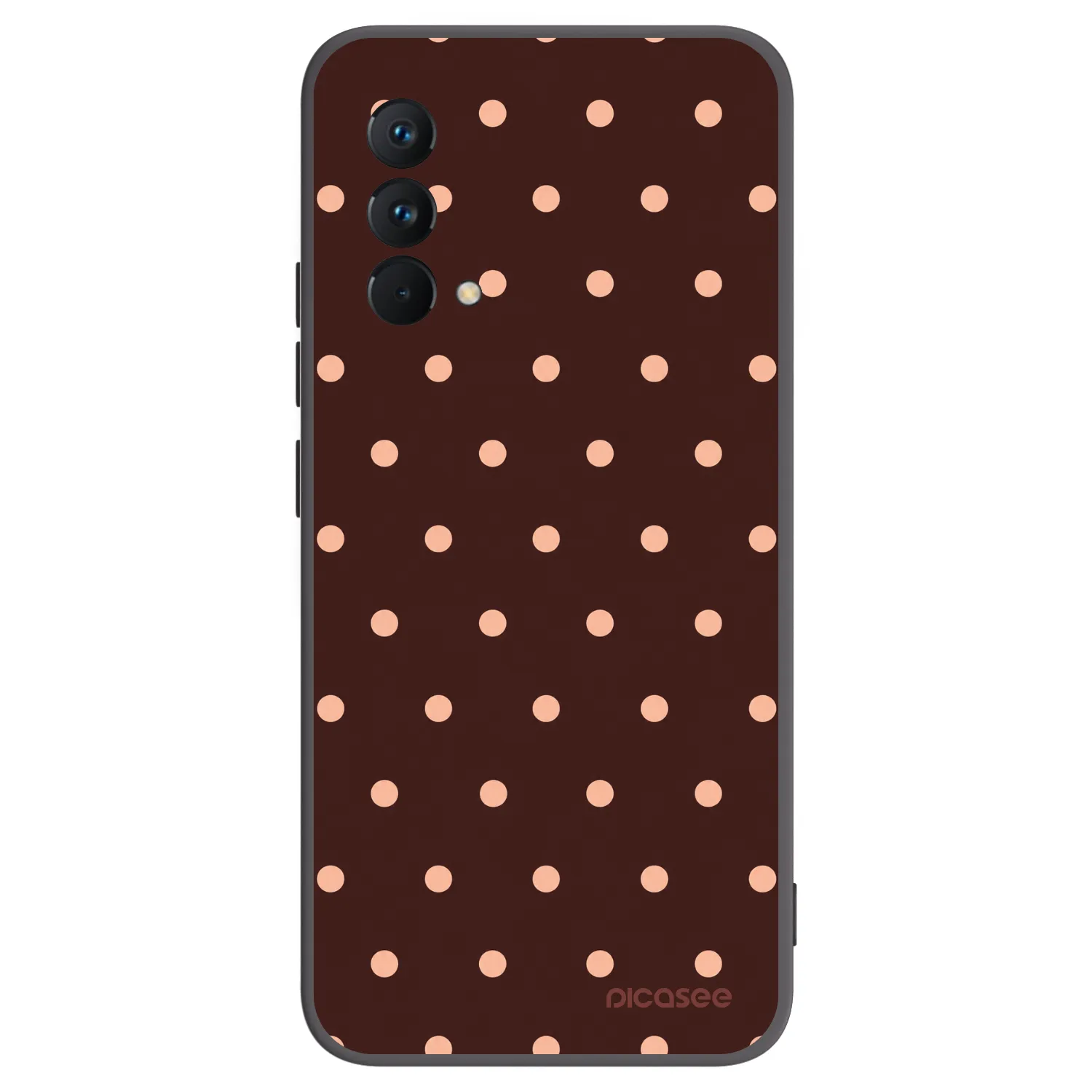 Picasee Μαύρη θήκη σιλικόνης για Realme GT Master Edition 5G - Peach Dots & Chocolate