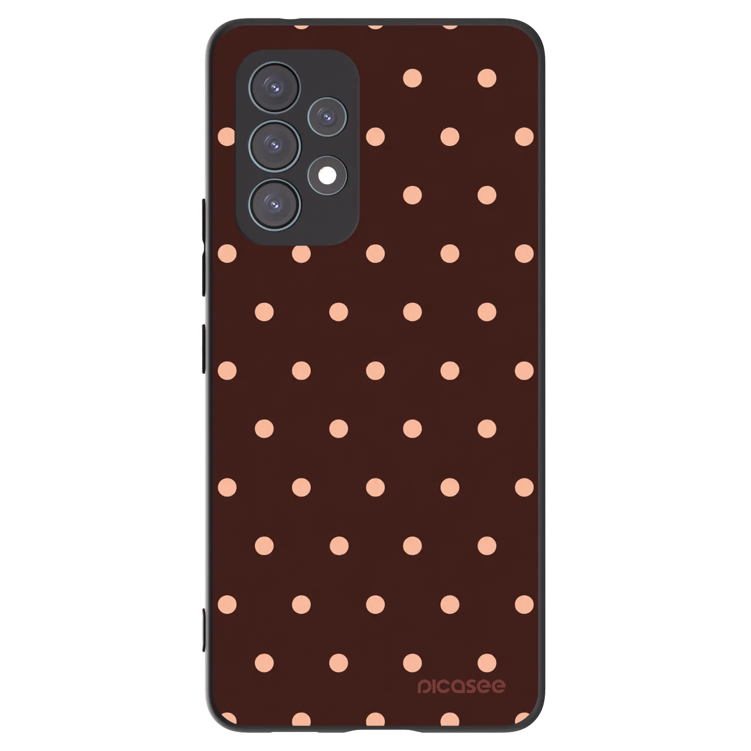 Picasee Μαύρη θήκη σιλικόνης για Samsung Galaxy A53 5G A536 - Peach Dots & Chocolate