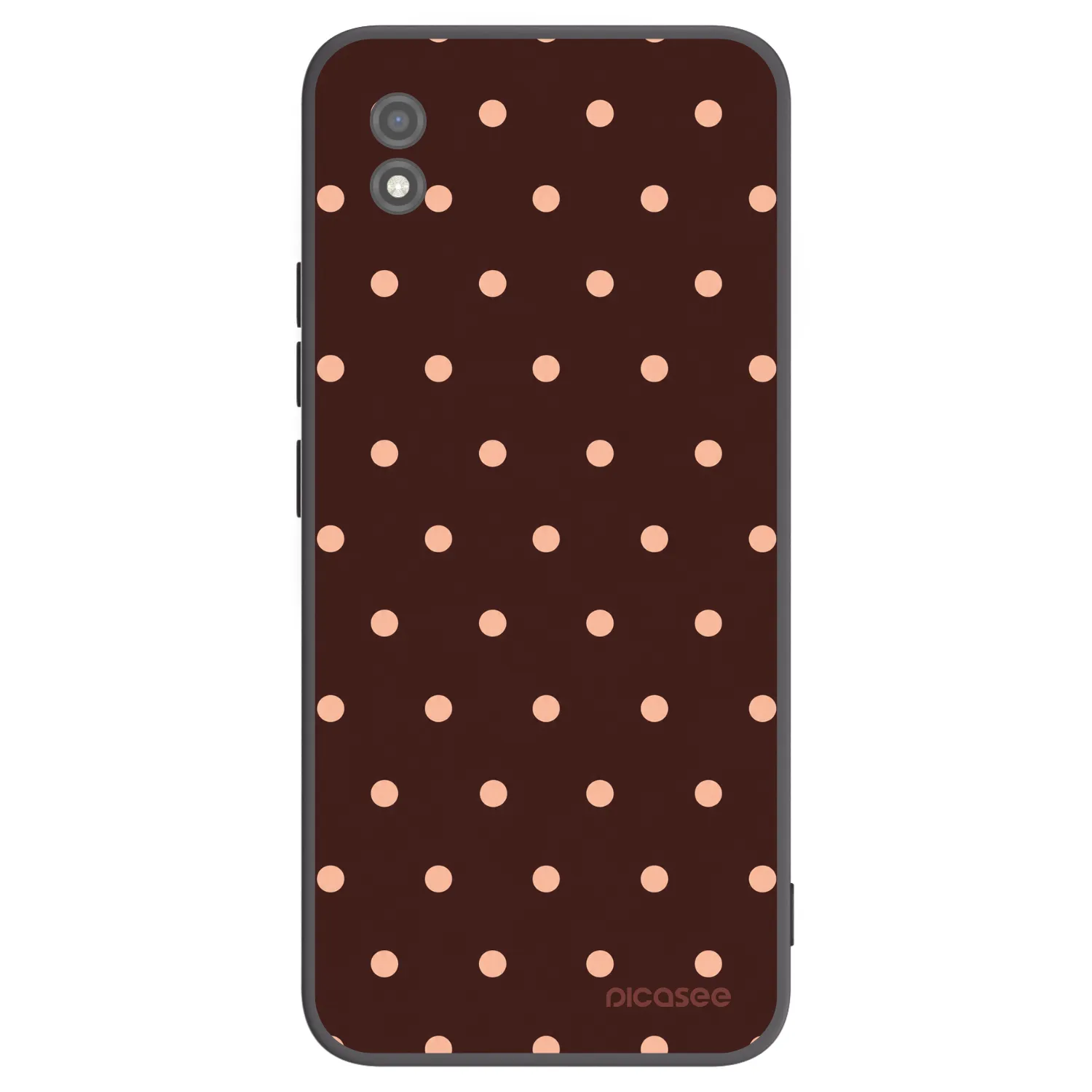 Picasee Μαύρη θήκη σιλικόνης για Realme C11 (2021) - Peach Dots & Chocolate