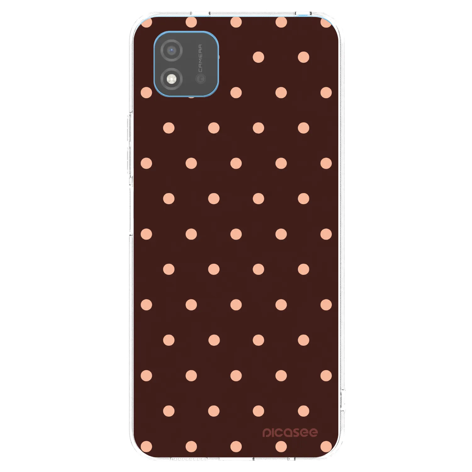 Picasee διαφανής θήκη σιλικόνης Realme C11 (2021) - Peach Dots & Chocolate
