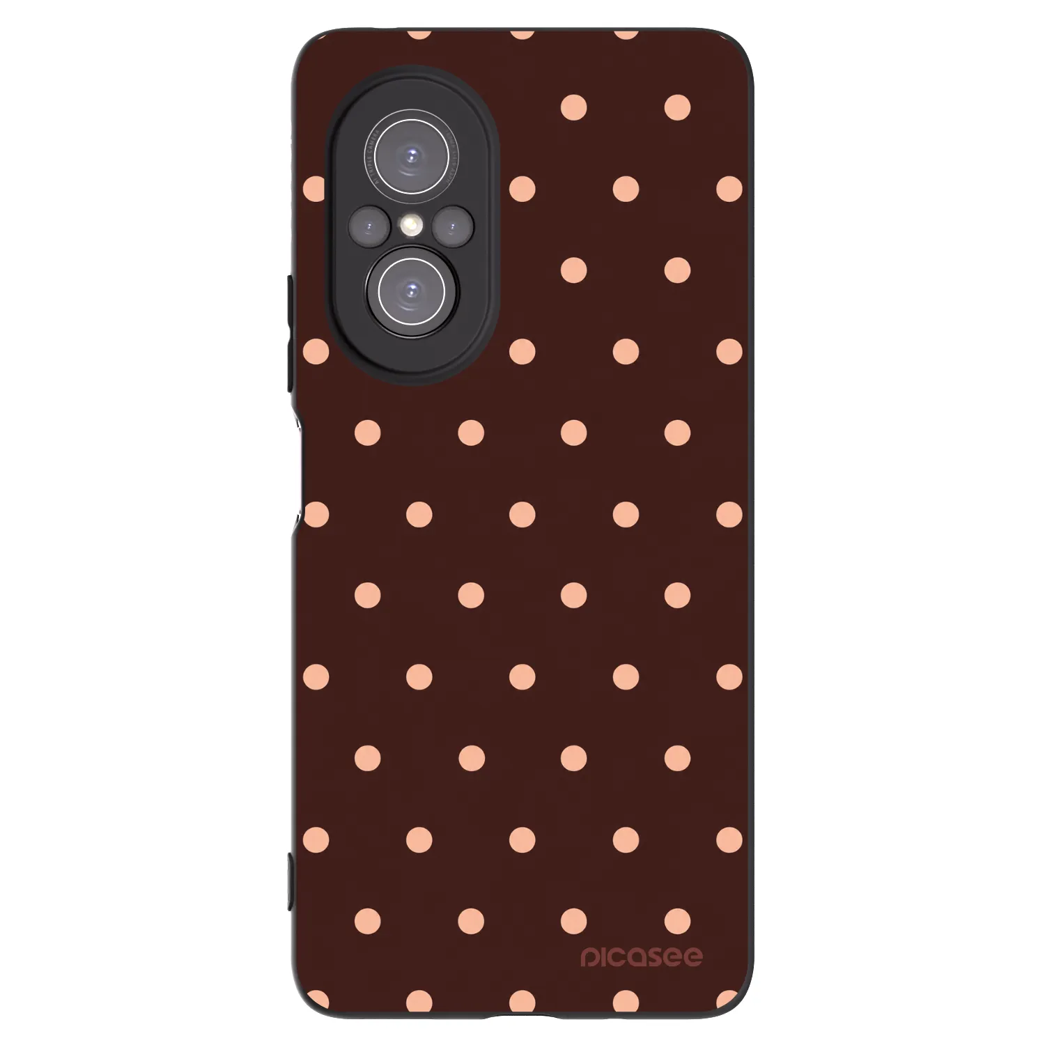 Picasee Μαύρη θήκη σιλικόνης για Huawei Nova 9 SE - Peach Dots & Chocolate