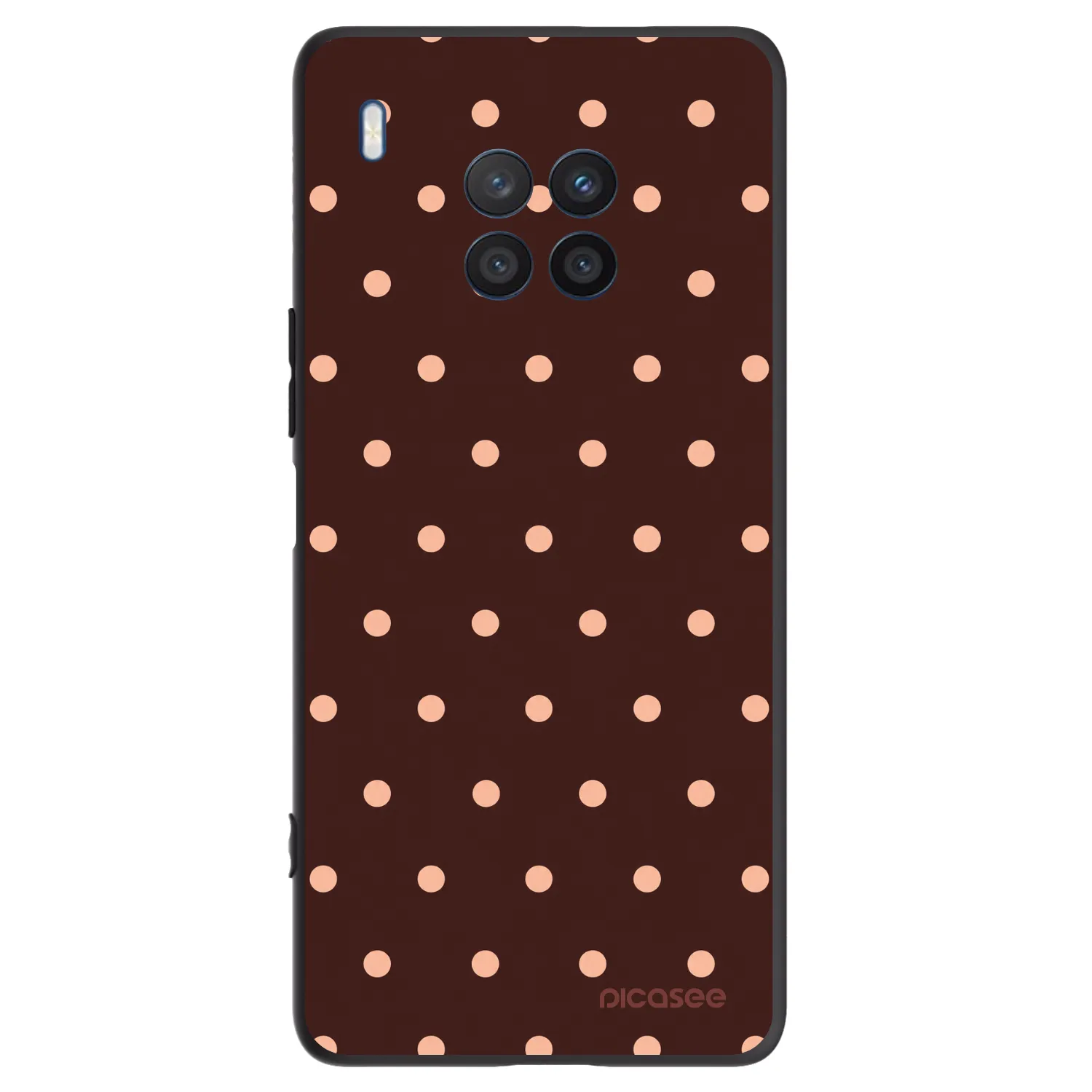 Picasee Μαύρη θήκη σιλικόνης για Honor 50 Lite - Peach Dots & Chocolate