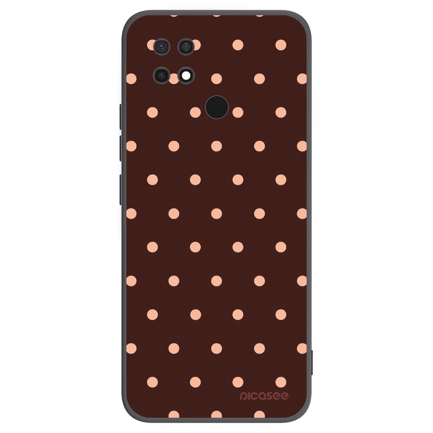 Picasee Μαύρη θήκη σιλικόνης για Xiaomi Redmi 10C - Peach Dots & Chocolate