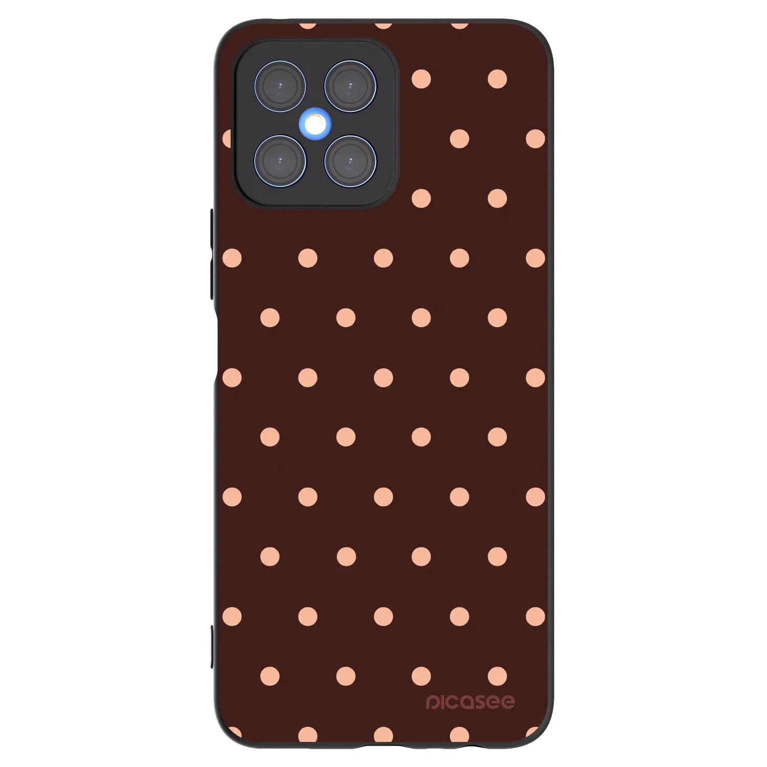 Picasee Μαύρη θήκη σιλικόνης για Honor X8 4G - Peach Dots & Chocolate