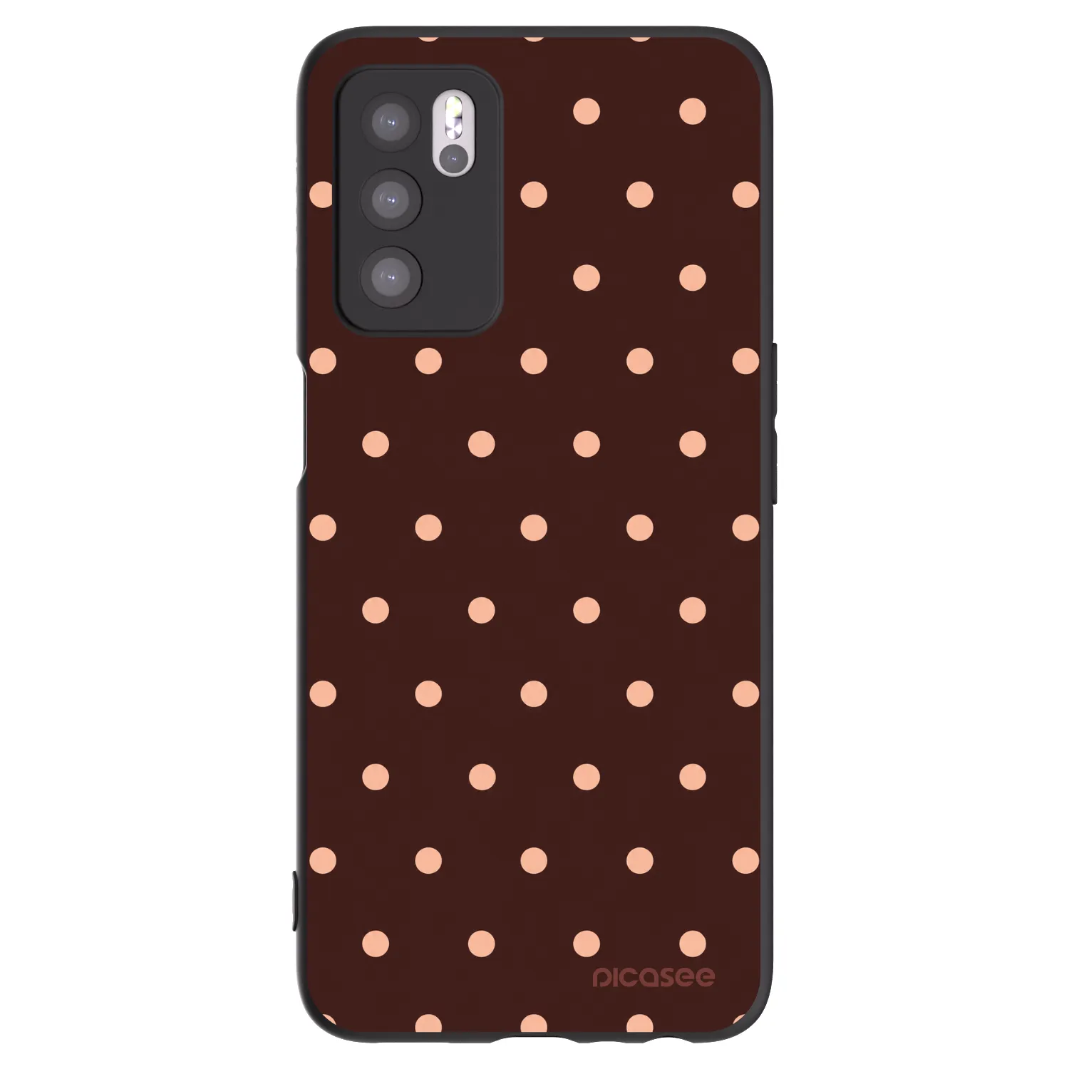 Picasee Μαύρη θήκη σιλικόνης για OPPO A16s - Peach Dots & Chocolate