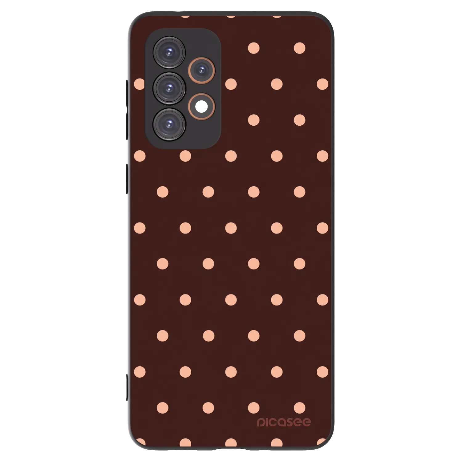 Picasee Μαύρη θήκη σιλικόνης για Samsung Galaxy A33 5G A336 - Peach Dots & Chocolate