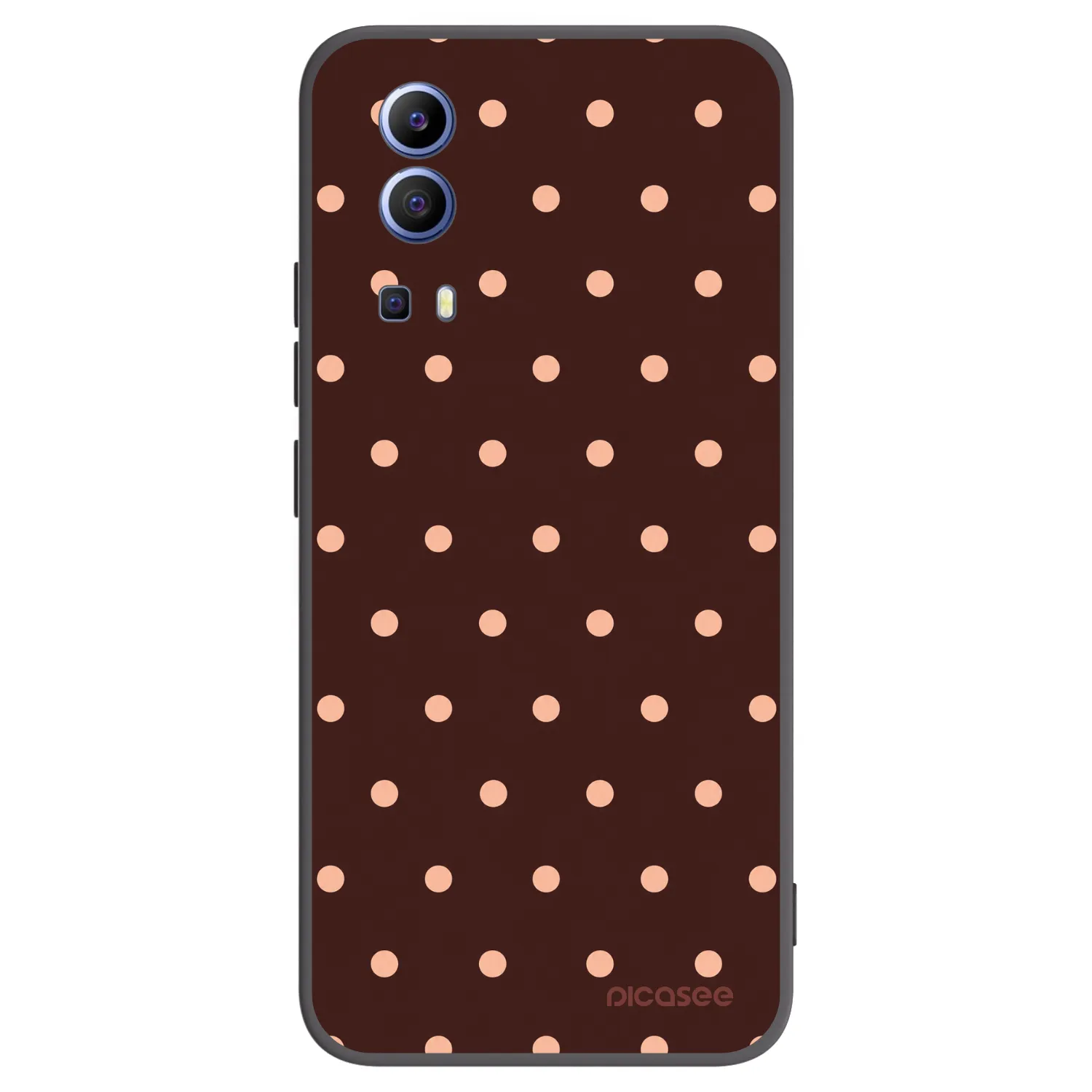 Picasee Μαύρη θήκη σιλικόνης για Vivo Y52 5G - Peach Dots & Chocolate