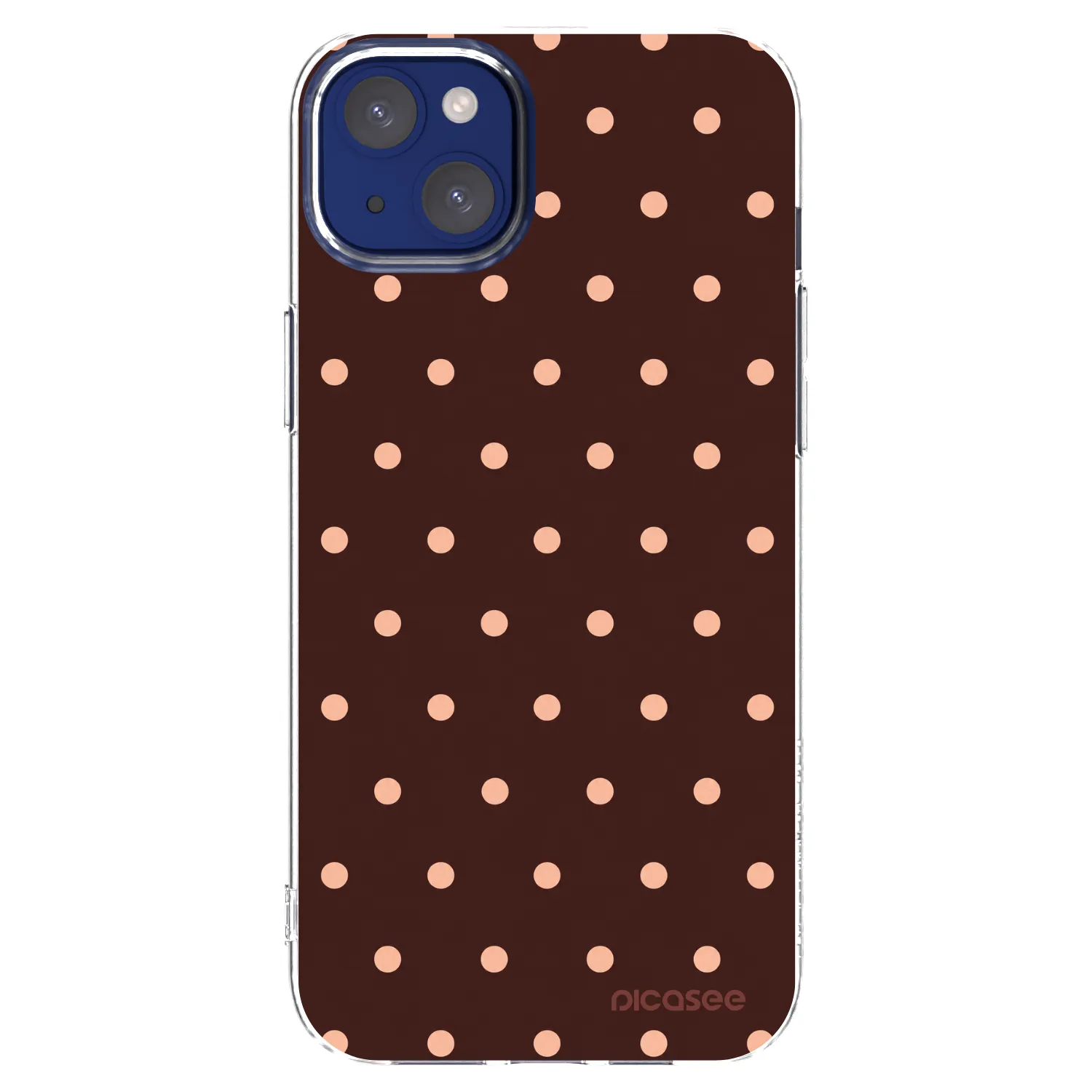 Picasee διαφανής θήκη σιλικόνης Apple iPhone 14 Plus - Peach Dots & Chocolate