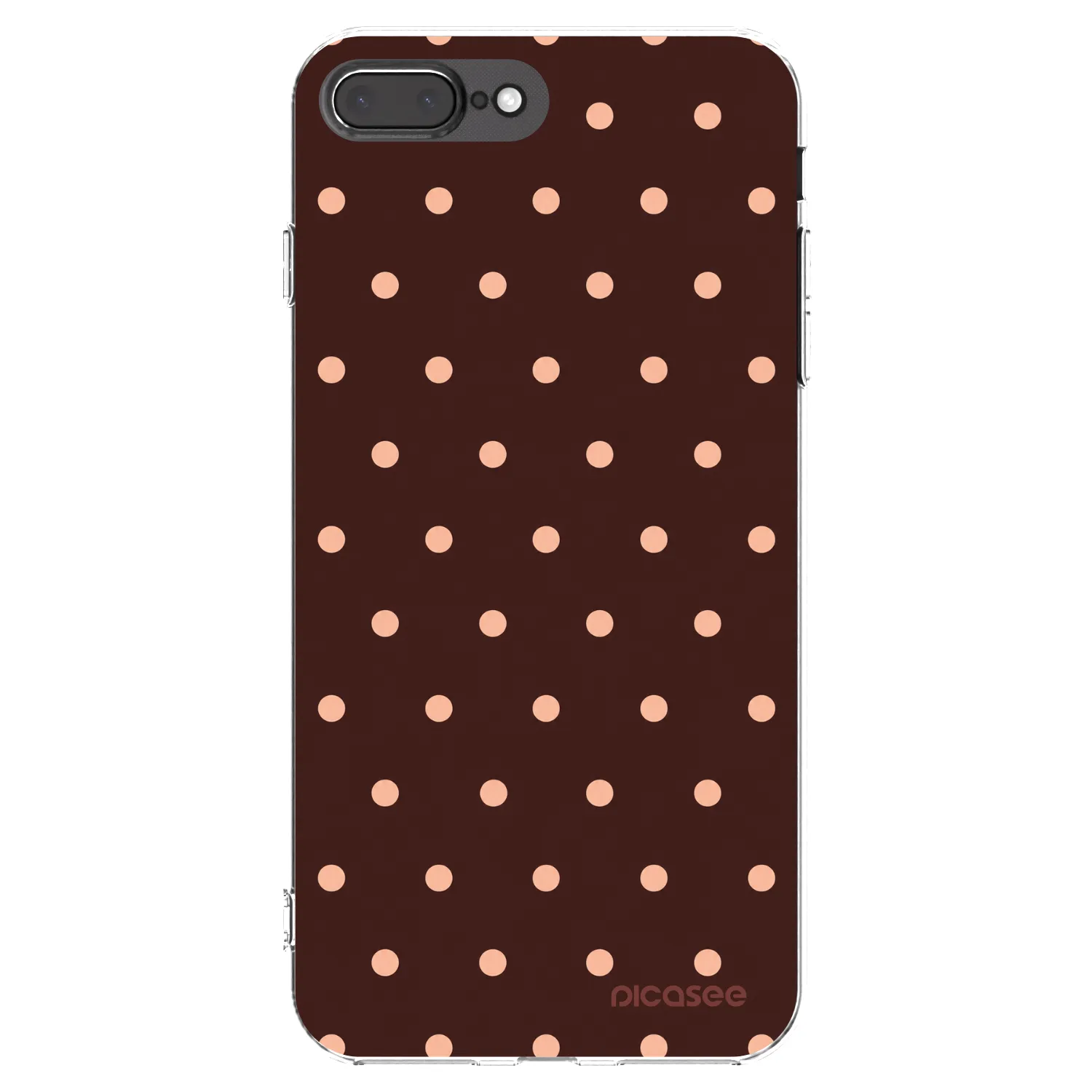 Picasee διαφανής θήκη σιλικόνης Apple iPhone 8 Plus - Peach Dots & Chocolate