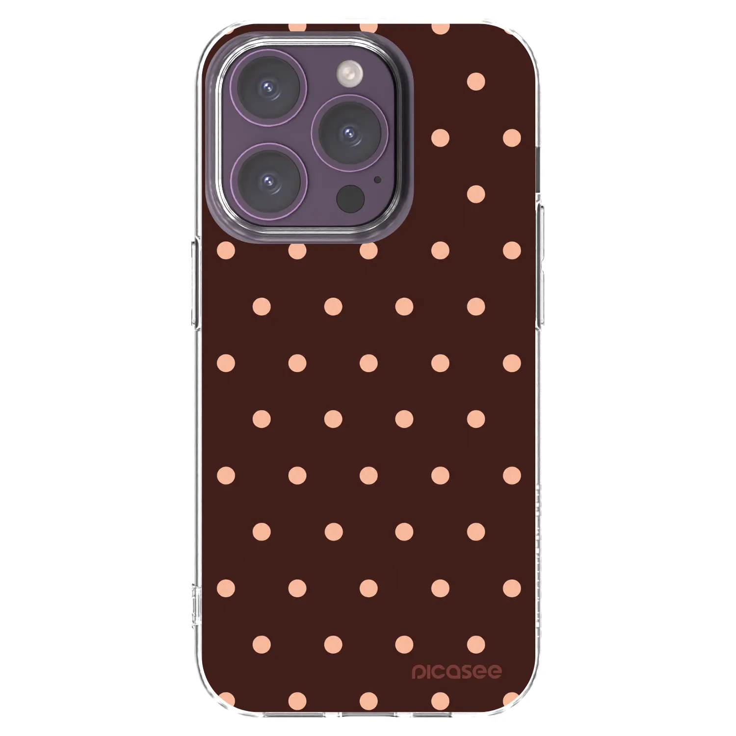 Picasee διαφανής θήκη σιλικόνης Apple iPhone 14 Pro - Peach Dots & Chocolate