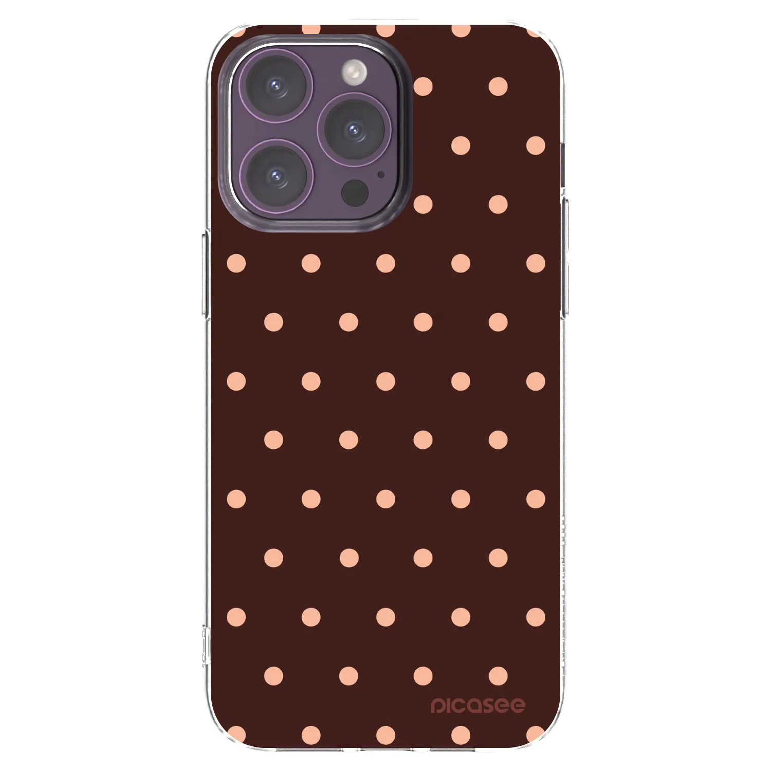 Picasee διαφανής θήκη σιλικόνης Apple iPhone 14 Pro Max - Peach Dots & Chocolate
