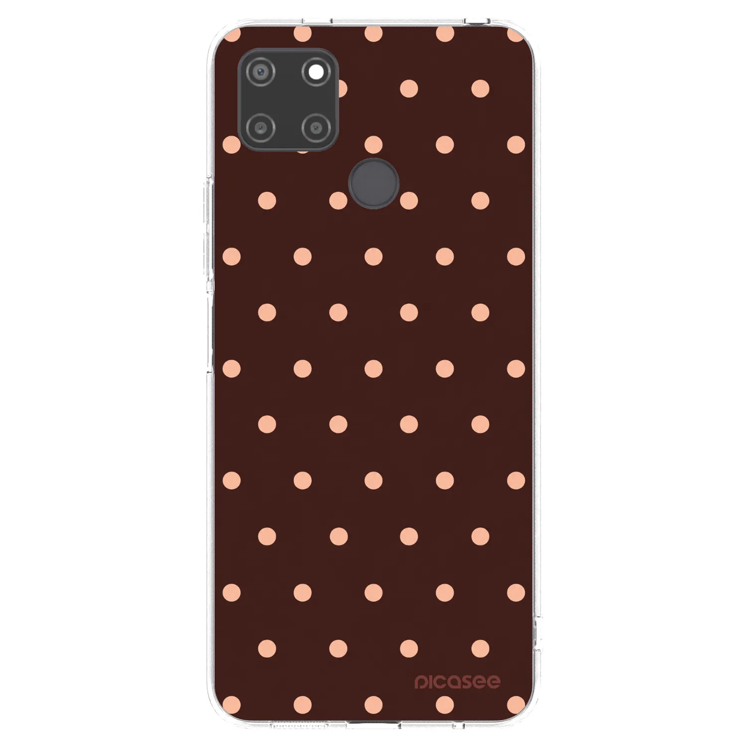 Picasee διαφανής θήκη σιλικόνης Realme C21Y - Peach Dots & Chocolate
