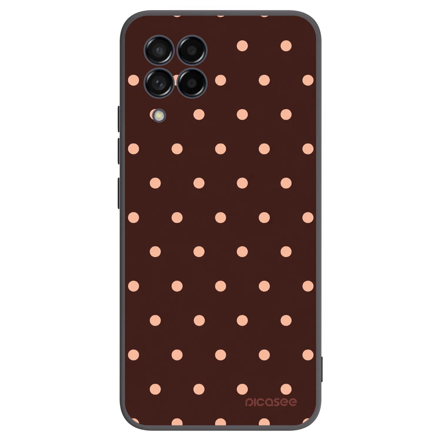 Picasee Μαύρη θήκη σιλικόνης για Samsung Galaxy M53 5G - Peach Dots & Chocolate