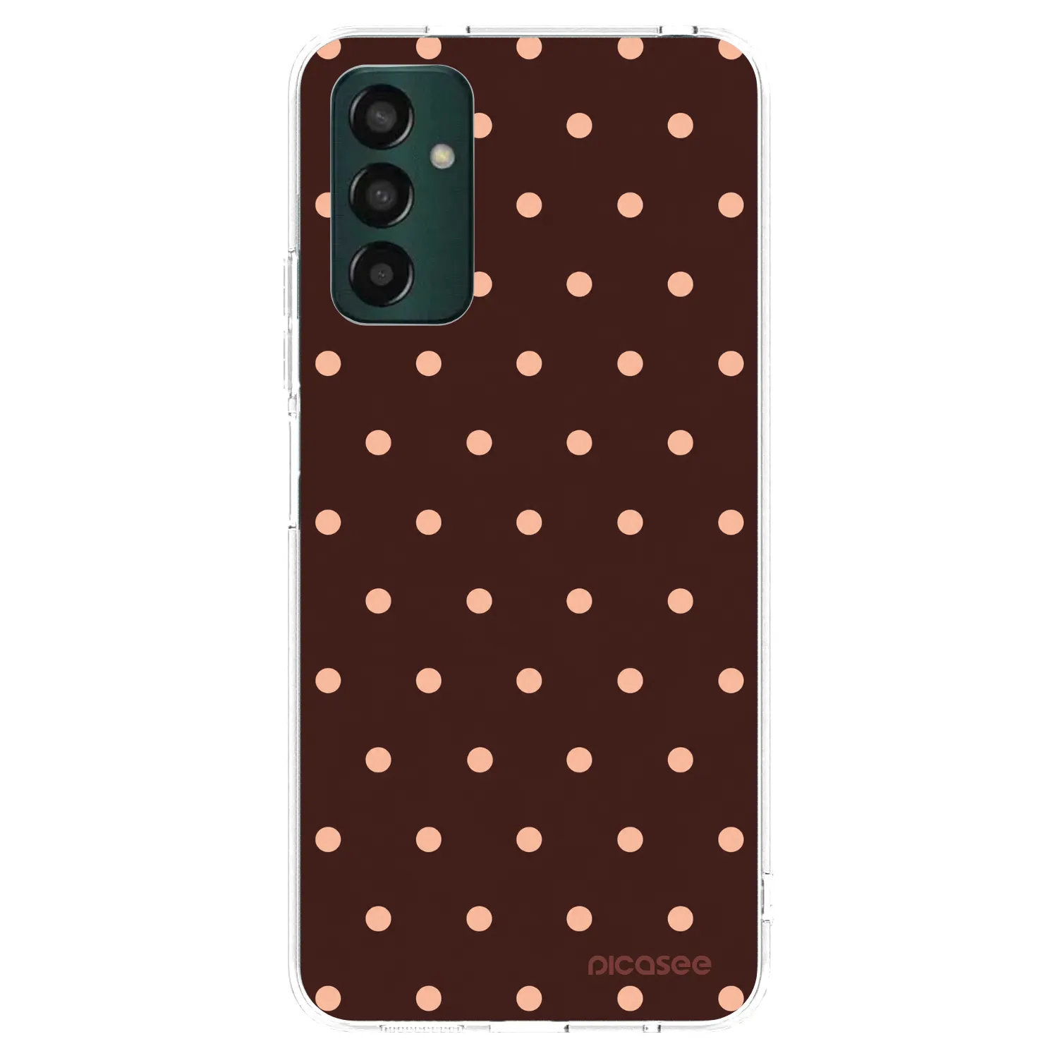 Picasee διαφανής θήκη σιλικόνης Samsung Galaxy M13 M135F - Peach Dots & Chocolate