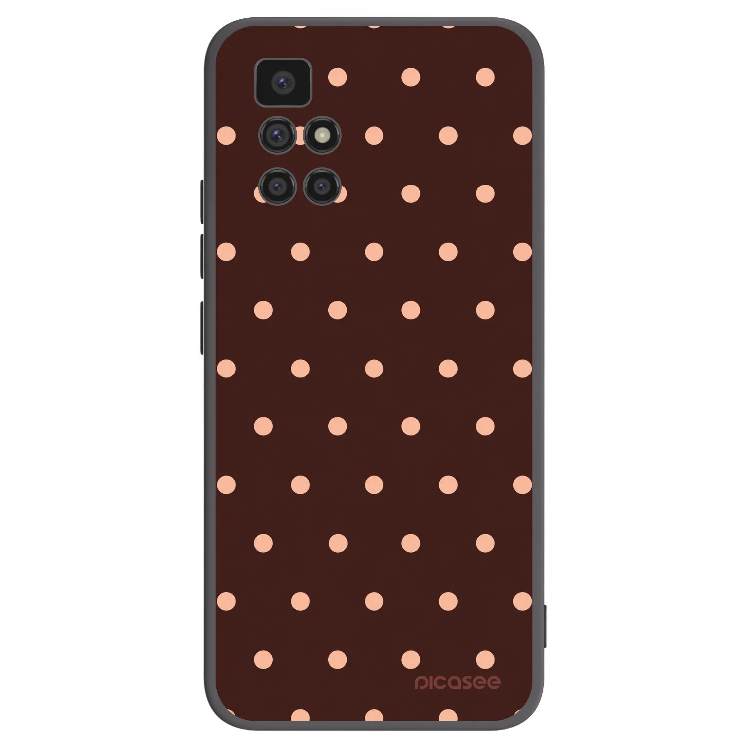 Picasee Μαύρη θήκη σιλικόνης για Xiaomi Redmi 10 (2022) - Peach Dots & Chocolate