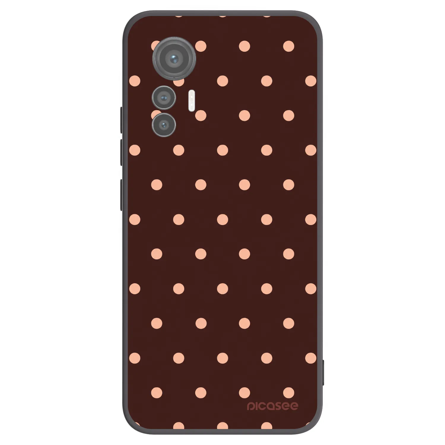 Picasee Μαύρη θήκη σιλικόνης για Xiaomi 12 Lite - Peach Dots & Chocolate