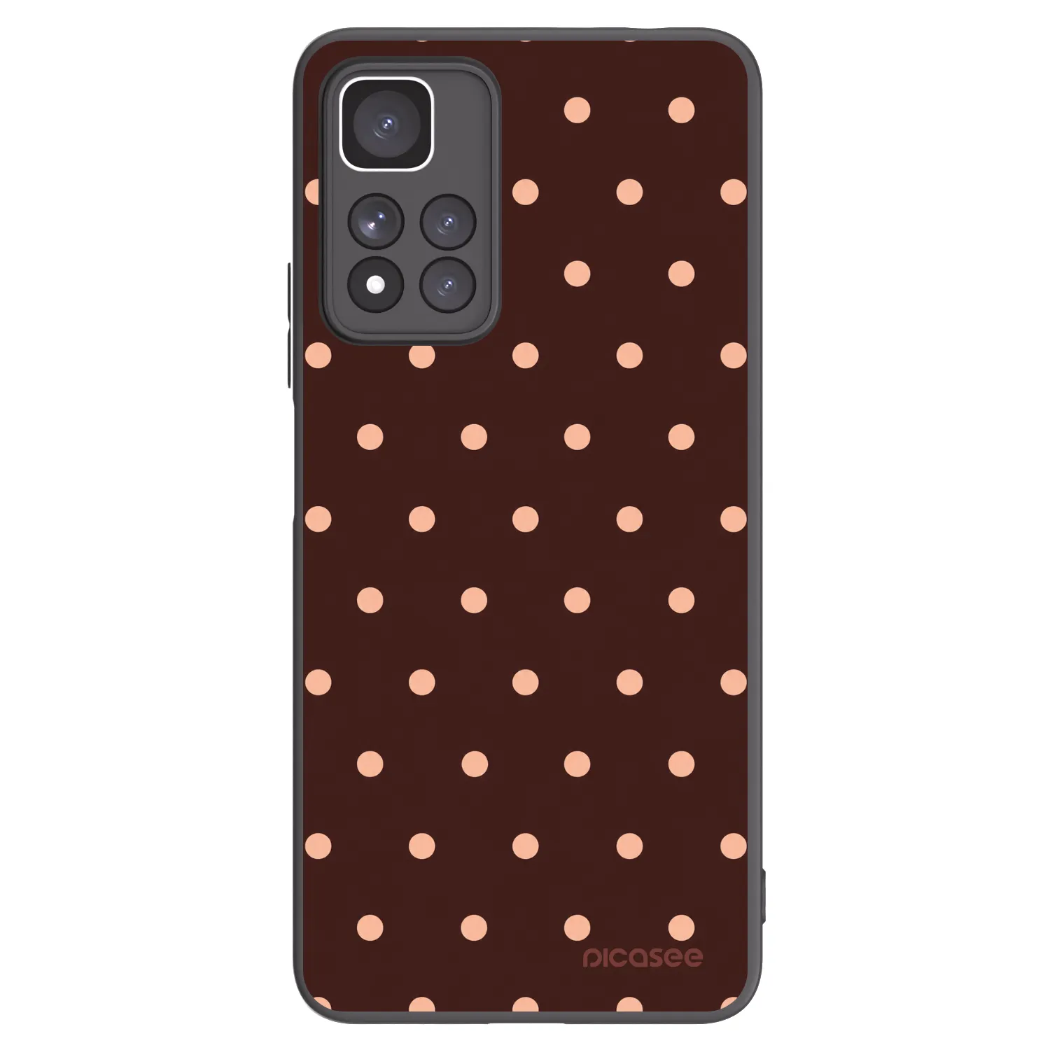 Picasee Μαύρη θήκη σιλικόνης για Xiaomi Redmi Note 11 Pro+ 5G - Peach Dots & Chocolate