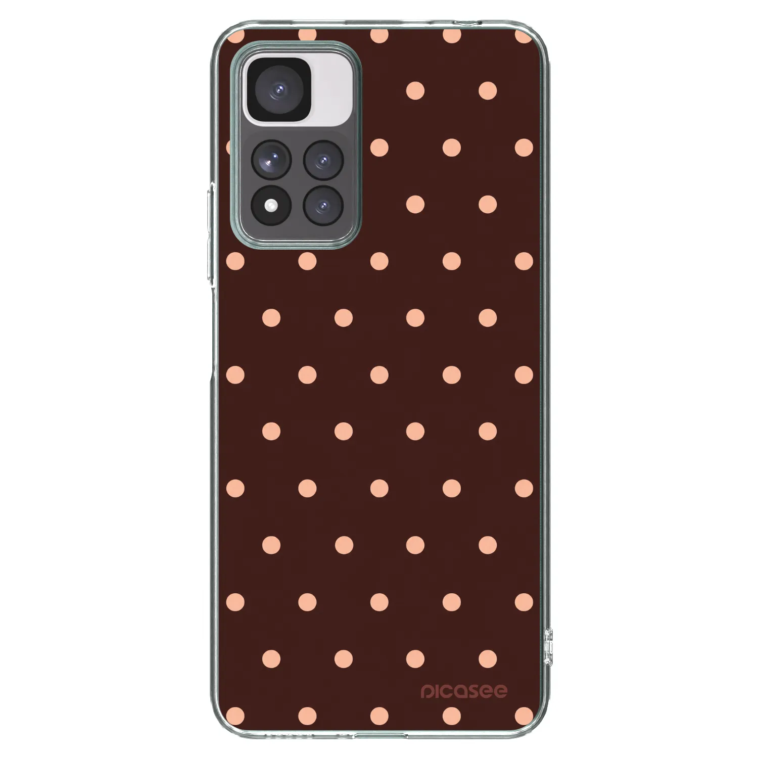 Picasee διαφανής θήκη σιλικόνης Xiaomi Redmi Note 11 Pro+ 5G - Peach Dots & Chocolate