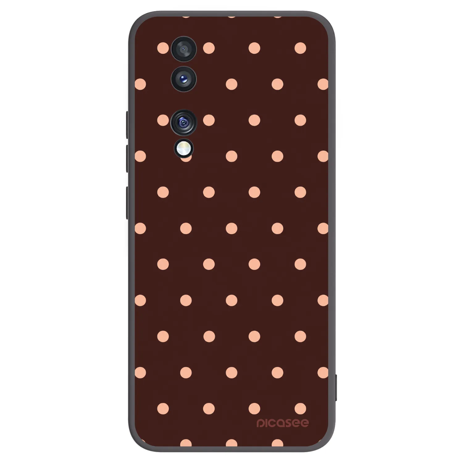 Picasee Μαύρη θήκη σιλικόνης για Honor 70 - Peach Dots & Chocolate