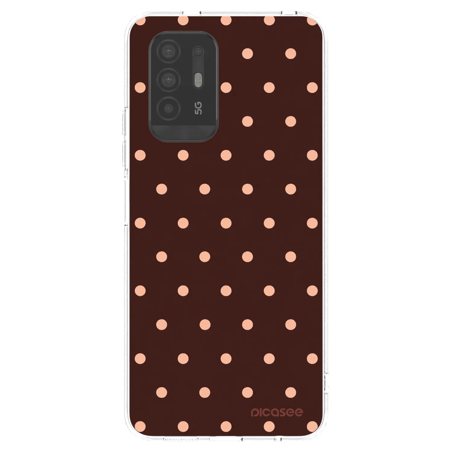 Picasee διαφανής θήκη σιλικόνης OPPO A94 5G - Peach Dots & Chocolate