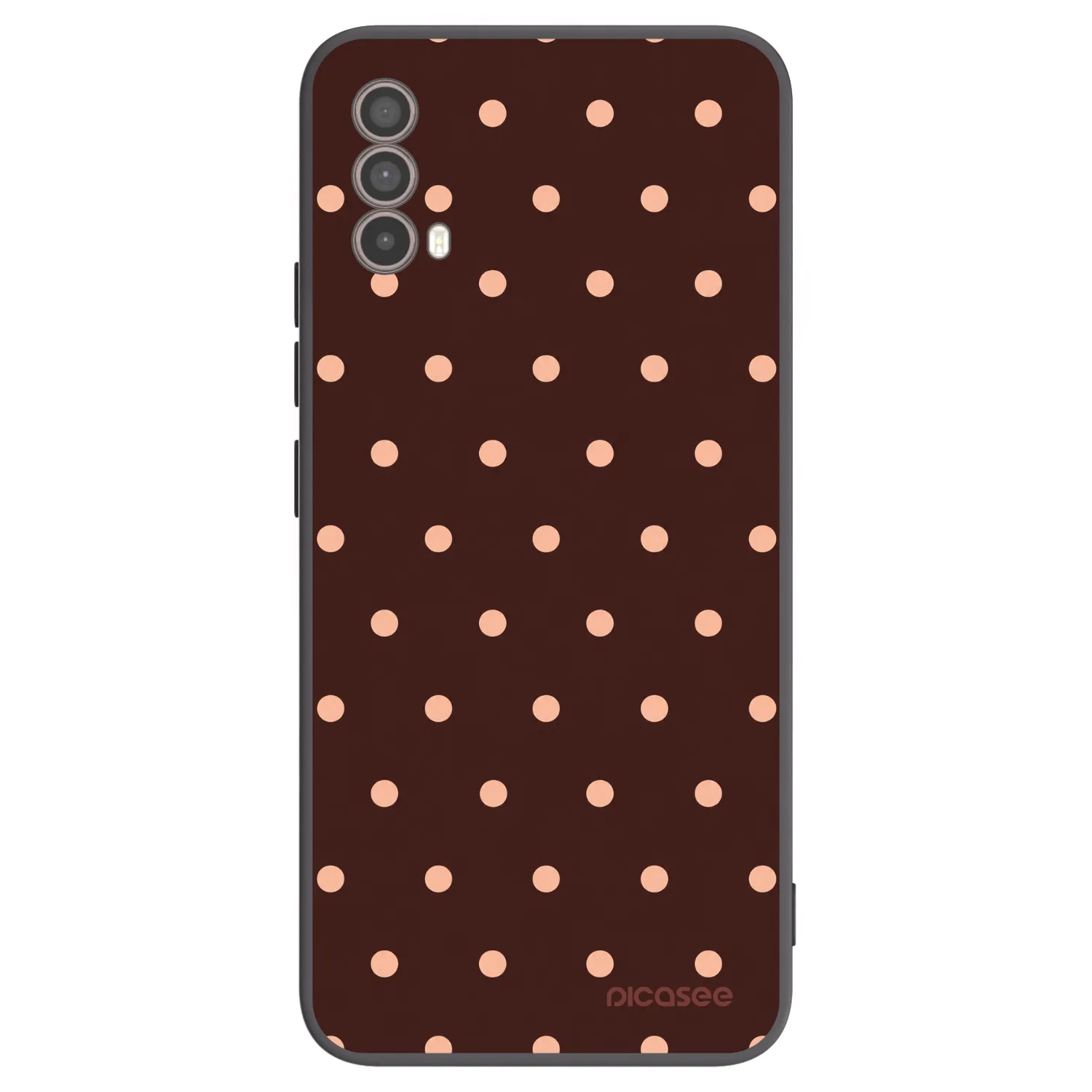 Picasee Μαύρη θήκη σιλικόνης για Motorola Moto E40 - Peach Dots & Chocolate