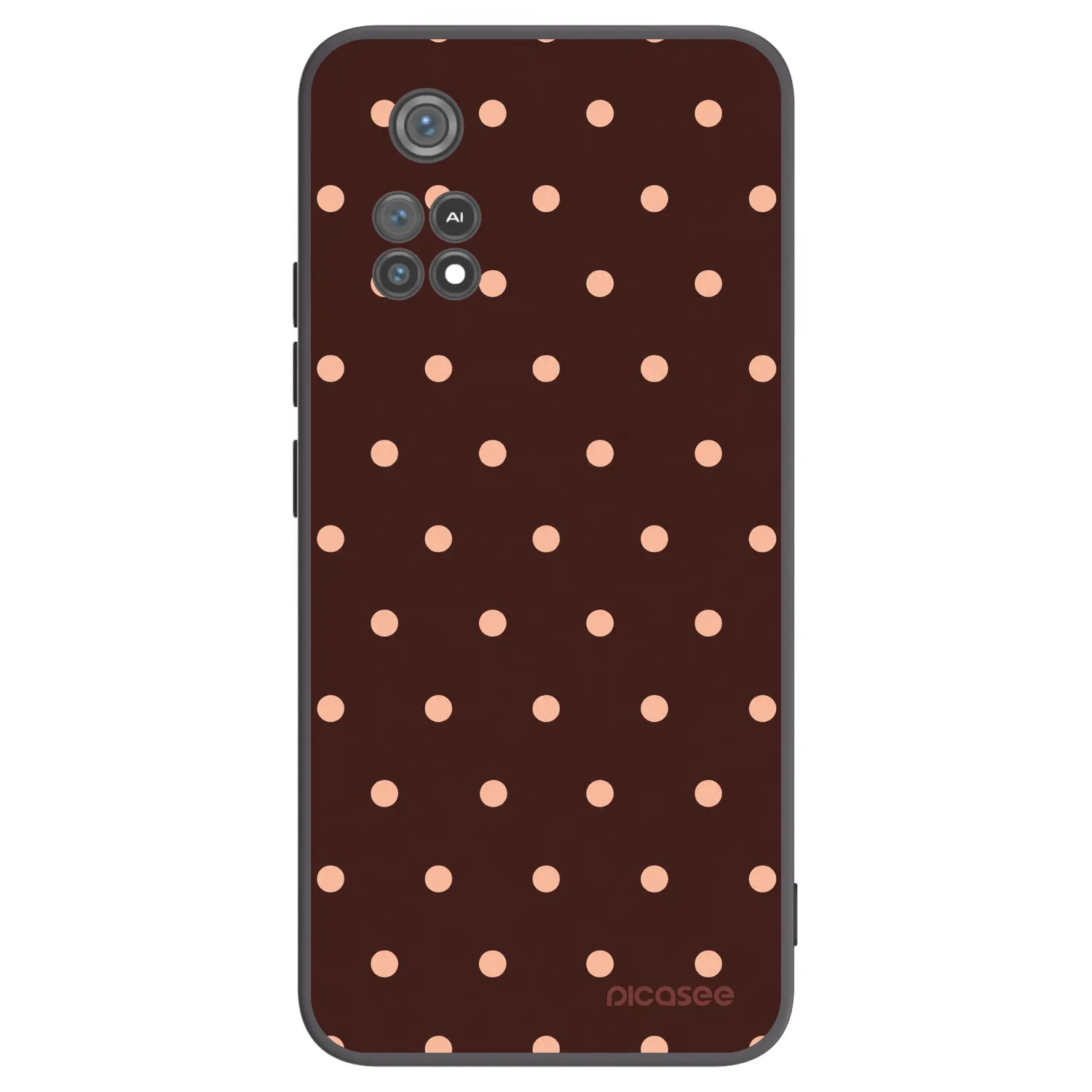 Picasee Μαύρη θήκη σιλικόνης για Xiaomi Poco M4 Pro - Peach Dots & Chocolate