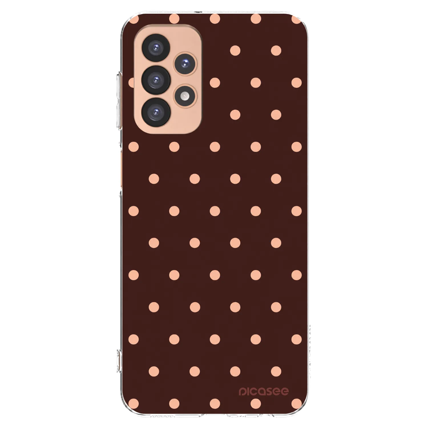 Picasee διαφανής θήκη σιλικόνης Samsung Galaxy A23 A236B 5G - Peach Dots & Chocolate