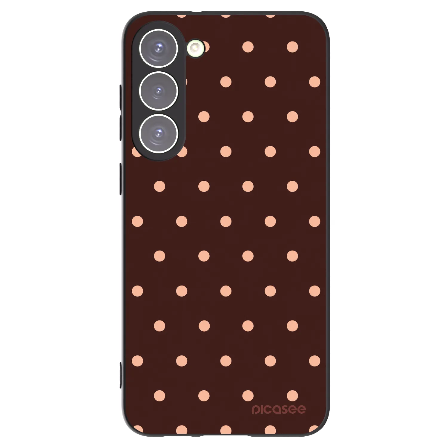Picasee Μαύρη θήκη σιλικόνης για Samsung Galaxy S23+ 5G - Peach Dots & Chocolate