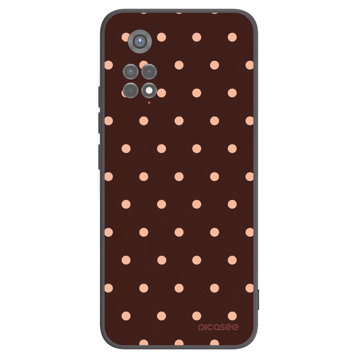 Picasee Μαύρη θήκη σιλικόνης για Xiaomi Redmi Note 11S 5G - Peach Dots & Chocolate